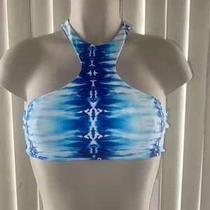 Sola Mesh Bikini Top Blue Tie Dye